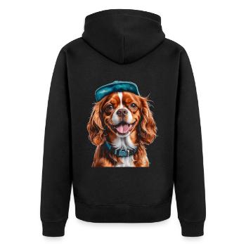 Cavalier King Charles Spaniel Snapback Cap Chien - Veste à capuche bio Premium Unisexe - noir - Dos - Nico (187cm)