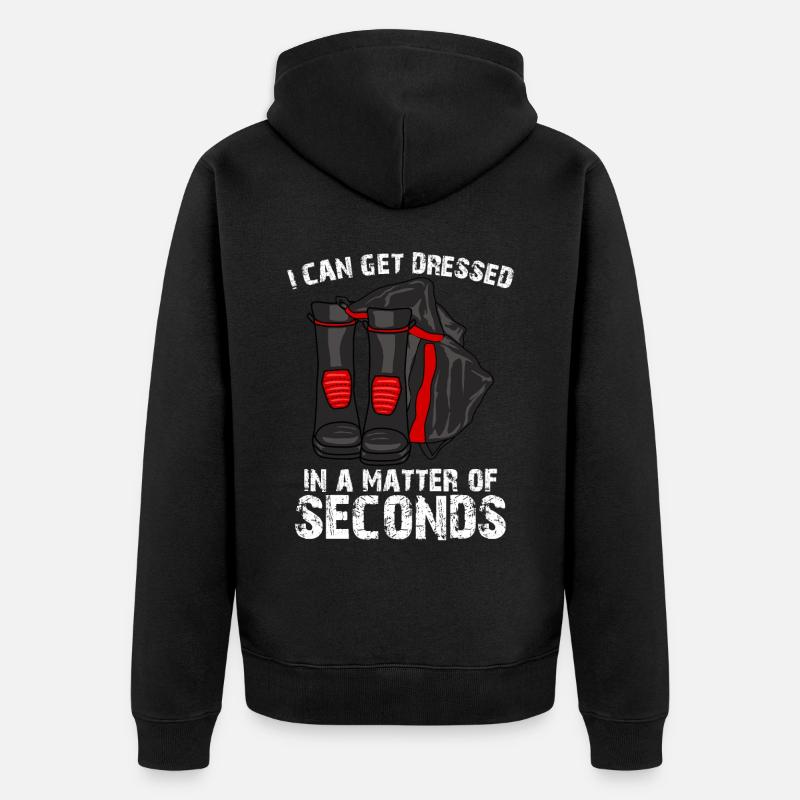 Fireman Fire Brigade Firefighter - Unisex Premium Bio Zip Hoodie - Schwarz