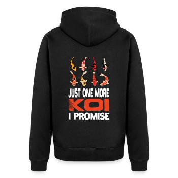 Just One More Koi I Promise Koi Kois Koi Fische - Unisex Premium Bio Zip Hoodie - Schwarz - Hinten - Nico (187cm)