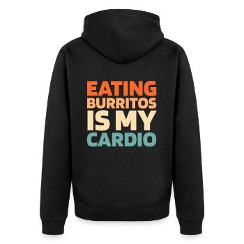 Burrito Funny Cardio Quote - Unisex Premium Organic Zip Hoodie - black - Back - Nico (187cm)