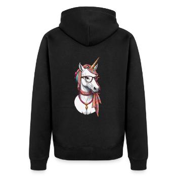 Maman Licorne Drôle Licornes Maman aimante - Veste à capuche bio Premium Unisexe - noir - Dos - Nico (187cm)