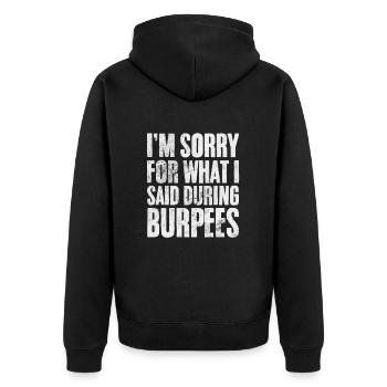 Burpees - Veste à capuche bio Premium Unisexe - noir - Dos - Nico (187cm)