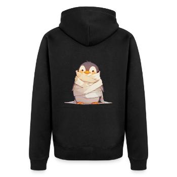 Pingouin Momie Halloween Pingouin Mignon - Veste à capuche bio Premium Unisexe - noir - Dos - Nico (187cm)