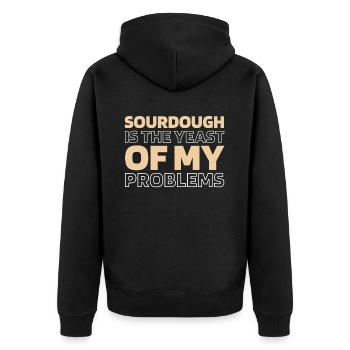 Sauerteig Brot - Unisex Premium Bio Zip Hoodie - Schwarz - Hinten - Nico (187cm)