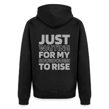 Sauerteig Brot - Unisex Premium Bio Zip Hoodie - Schwarz - Hinten - Nico (187cm)