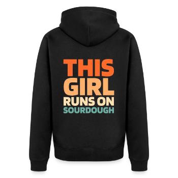 Sauerteig Brot - Unisex Premium Bio Zip Hoodie - Schwarz - Hinten - Nico (187cm)