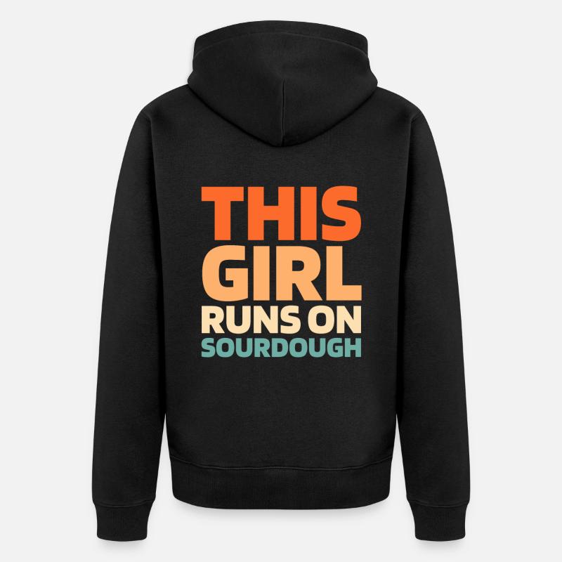 Sauerteig Brot - Unisex Premium Bio Zip Hoodie - Schwarz