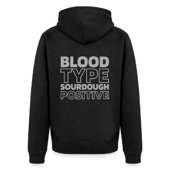 Sauerteig Brot - Unisex Premium Bio Zip Hoodie - Schwarz - Hinten - Nico (187cm)