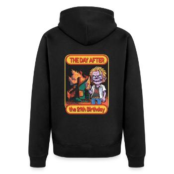Geburtstag 21 Jahre lustiges 21. Geburtstag - Unisex Premium Bio Zip Hoodie - Schwarz - Hinten - Nico (187cm)