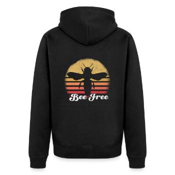 Art de la silhouette d’abeille motivante sans abeille - Veste à capuche bio Premium Unisexe - noir - Dos - Nico (187cm)