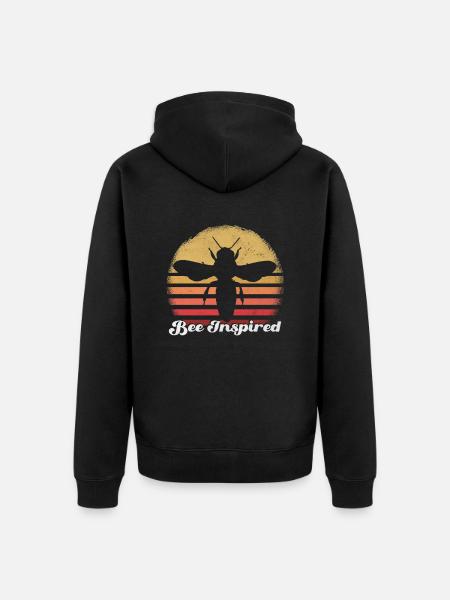 Bee-Inspired Positive Message, Bee Art - Unisex Premium Organic Zip Hoodie - black