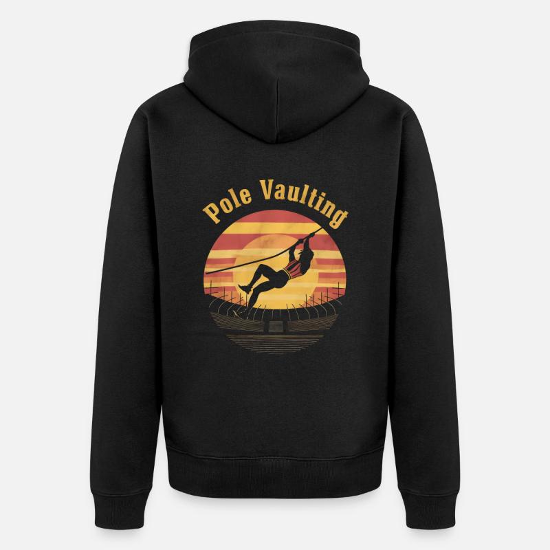 Stabhochsprung Geschenk - Unisex Premium Bio Zip Hoodie - Schwarz
