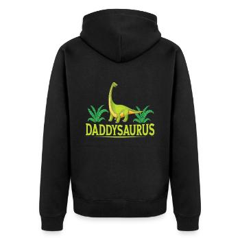 Dad Dinosaur Family Matching Birthday Party - Unisex Premium Organic Zip Hoodie - black - Back - Nico (187cm)