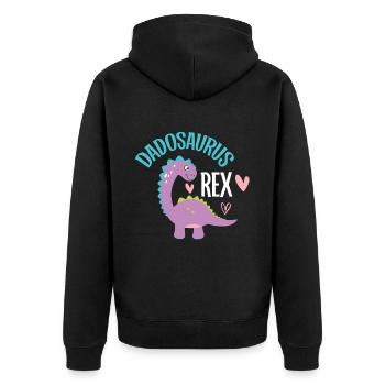 Dad Dinosaur Family Matching Birthday Party - Unisex Premium Organic Zip Hoodie - black - Back - Nico (187cm)