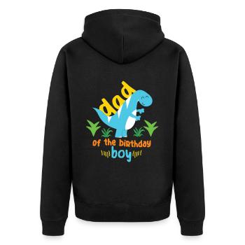 Dad Dinosaur Family Matching Birthday Party - Unisex Premium Organic Zip Hoodie - black - Back - Nico (187cm)