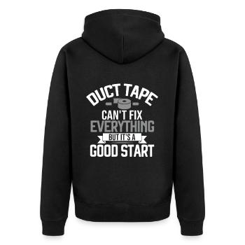 Duct Tape Engineer Humorous Men's Duct Tape - Unisex Premium Organic Zip Hoodie - black - Back - Nico (187cm)