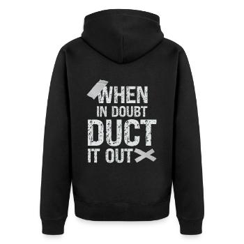 Duct Tape Engineer Humorous Men's Duct Tape - Unisex Premium Organic Zip Hoodie - black - Back - Nico (187cm)