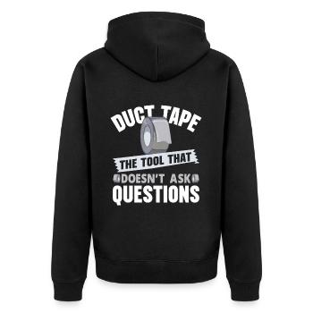 Duct Tape Engineer Humorous Men's Duct Tape - Unisex Premium Organic Zip Hoodie - black - Back - Nico (187cm)