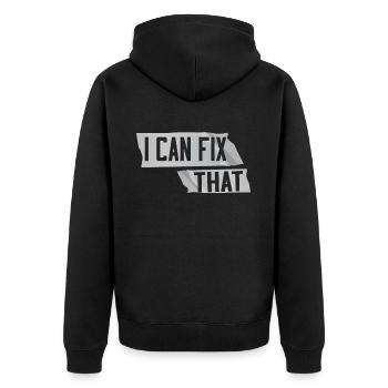 Duct Tape Engineer Humorous Men's Duct Tape - Unisex Premium Organic Zip Hoodie - black - Back - Nico (187cm)