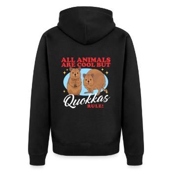 Cadeau de kangourou à queue courte Quokka Kangourou - Veste à capuche bio Premium Unisexe - noir - Dos - Nico (187cm)