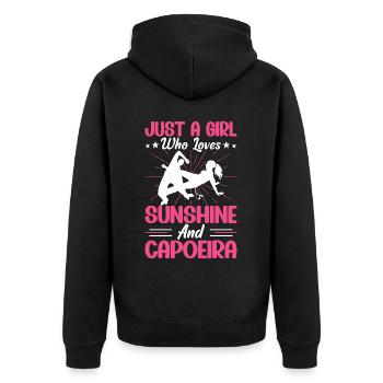 Juste une fille qui aime le soleil et la capoeira - Veste à capuche bio Premium Unisexe - noir - Dos - Nico (187cm)
