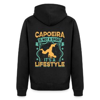 La capoeira, ce n’est pas un sport, c’est un mode de vie - Veste à capuche bio Premium Unisexe - noir - Dos - Nico (187cm)