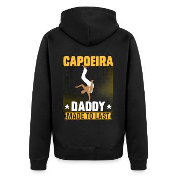 Capoeira papa faite pour durer - Veste à capuche bio Premium Unisexe - noir - Dos - Nico (187cm)