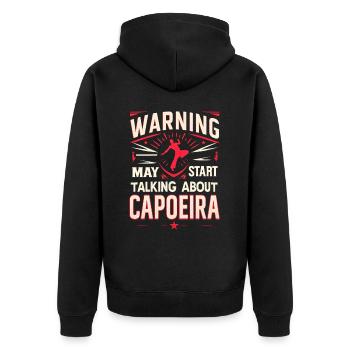 Avertissement peut commencer à parler de Capoeira - Veste à capuche bio Premium Unisexe - noir - Dos - Nico (187cm)