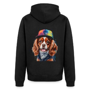 Cavalier King Charles Spaniel Snapback Cap Chien - Veste à capuche bio Premium Unisexe - noir - Dos - Nico (187cm)