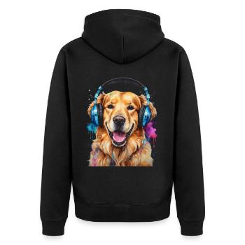 Casque Golden Retriever Chien Animal Design Imprimer - Veste à capuche bio Premium Unisexe - noir - Dos - Nico (187cm)