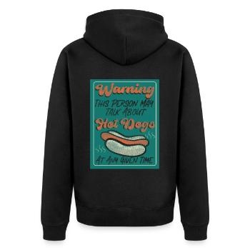 Hot Dog Adulte Vintage Rétro - Veste à capuche bio Premium Unisexe - noir - Dos - Nico (187cm)