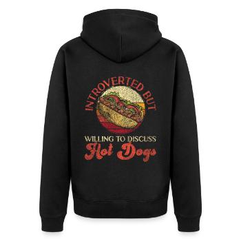 Hot Dog Adulte Rétro Vintage - Veste à capuche bio Premium Unisexe - noir - Dos - Nico (187cm)