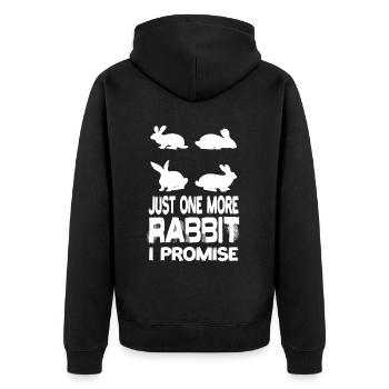 Just One More Rabbit I Promise Rabbit Rabbit Breeding - Unisex Premium Organic Zip Hoodie - black - Back - Nico (187cm)