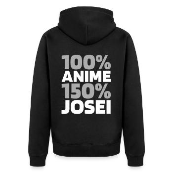 Anime Manga - Unisex Premium Bio Zip Hoodie - Schwarz - Hinten - Nico (187cm)