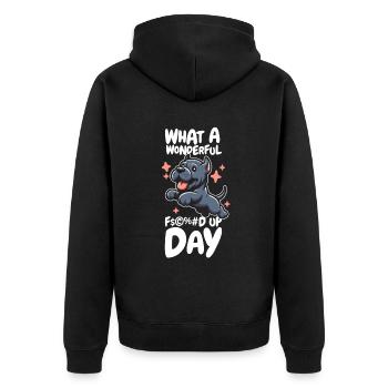 Cane Corso Drôle Jour de merde - Veste à capuche bio Premium Unisexe - noir - Dos - Nico (187cm)