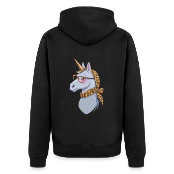 Licorne Maman Drôle Maman Fête des Mères Licornes - Veste à capuche bio Premium Unisexe - noir - Dos - Nico (187cm)