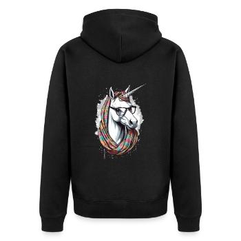 Licorne Maman Fête des mères Licornes Maman drôle - Veste à capuche bio Premium Unisexe - noir - Dos - Nico (187cm)