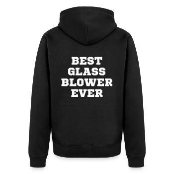 Best glassblower of all time. Artisan - Unisex Premium Organic Zip Hoodie - black - Back - Nico (187cm)