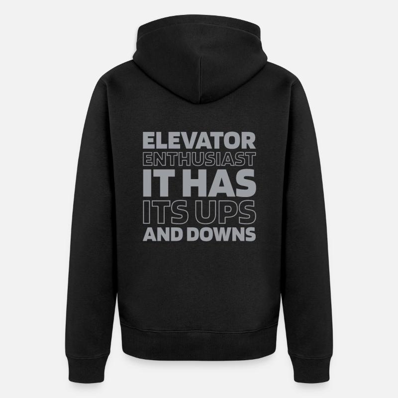 Elevator Elevator - Unisex Premium Organic Zip Hoodie - black