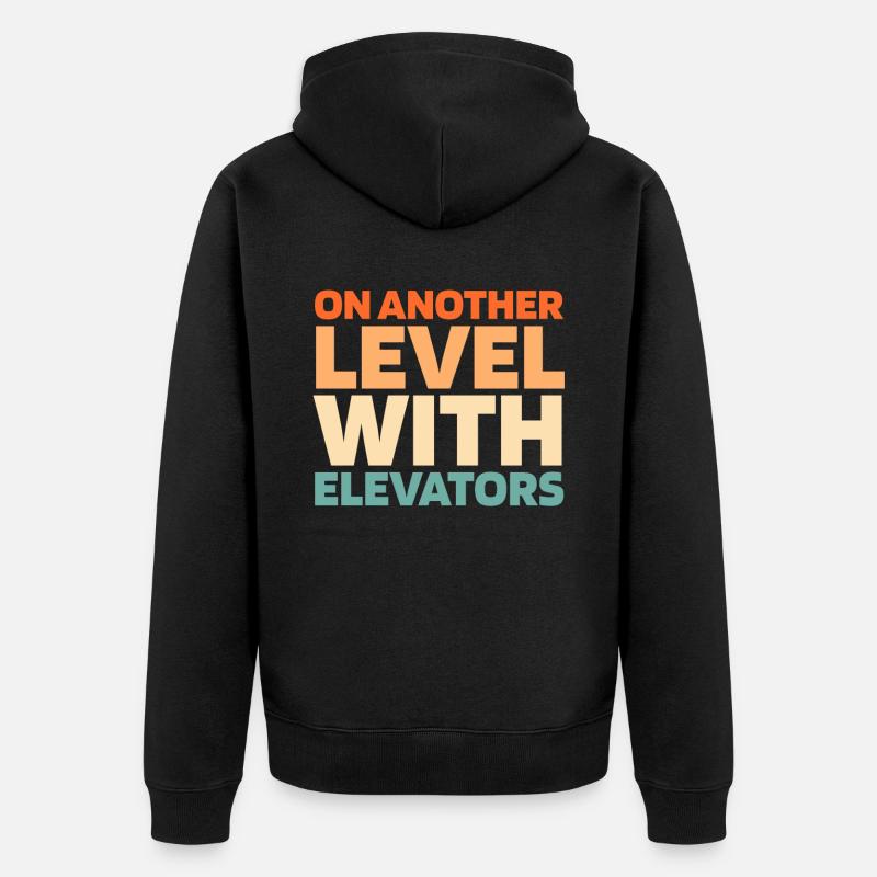 Elevator Elevator - Unisex Premium Organic Zip Hoodie - black