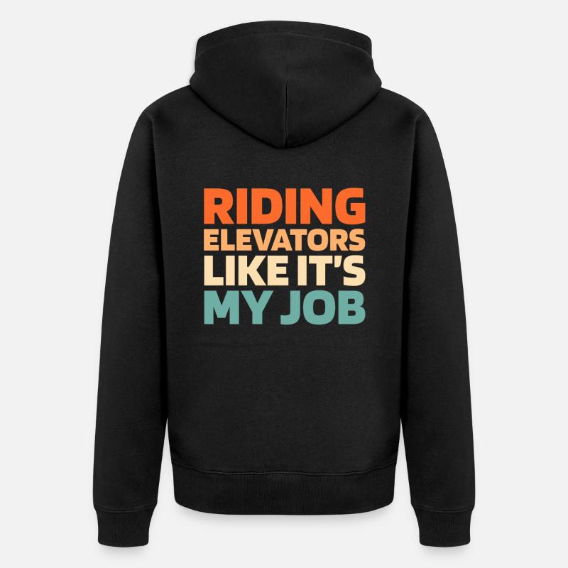Elevator Elevator - Unisex Premium Organic Zip Hoodie - black