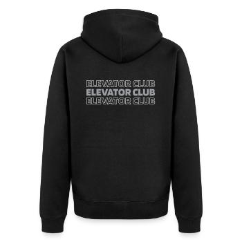Elevator Elevator - Unisex Premium Organic Zip Hoodie - black - Back - Nico (187cm)
