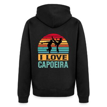 J’adore la Capoeira - Veste à capuche bio Premium Unisexe - noir - Dos - Nico (187cm)