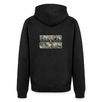 VA-Krankenschwester stolz zu dienen - Unisex Premium Bio Zip Hoodie - Schwarz - Hinten - Nico (187cm)