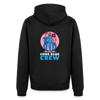 Infirmière de l’urgence Code Blue Crew - Veste à capuche bio Premium Unisexe - noir - Dos - Nico (187cm)