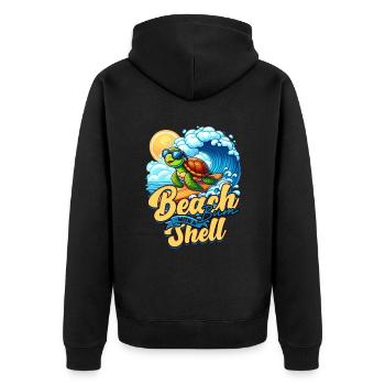 Schildkröte Schildkröten Beach Bum With A Shell - Unisex Premium Bio Zip Hoodie - Schwarz - Hinten - Nico (187cm)