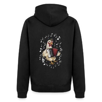 Akkordeon Akkordeonspieler Geschenk - Unisex Premium Bio Zip Hoodie - Schwarz - Hinten - Nico (187cm)