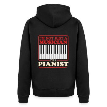 Pianiste pianiste | Cadeau Piano Pianiste - Veste à capuche bio Premium Unisexe - noir - Dos - Nico (187cm)
