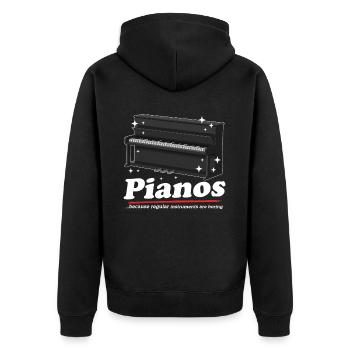 Pianistes avec piano | Cadeau Piano Pianiste - Veste à capuche bio Premium Unisexe - noir - Dos - Nico (187cm)
