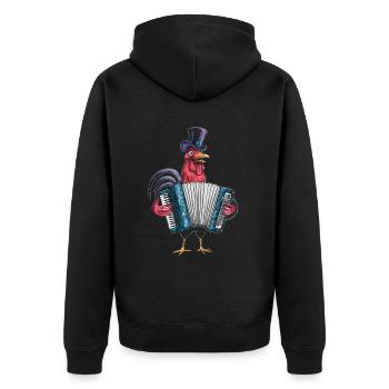 Akkordeon Akkordeonspieler Geschenk - Unisex Premium Bio Zip Hoodie - Schwarz - Hinten - Nico (187cm)